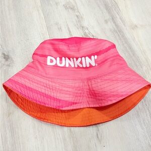 Pink & Orange Reversible Dunkin Donuts Bucket Beach Hat
